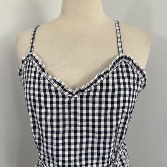 Sim and Sam Top Womens S Violet Gingham V Neck Ruffle Trim Cottagecore Y2K - Picture 2 of 11